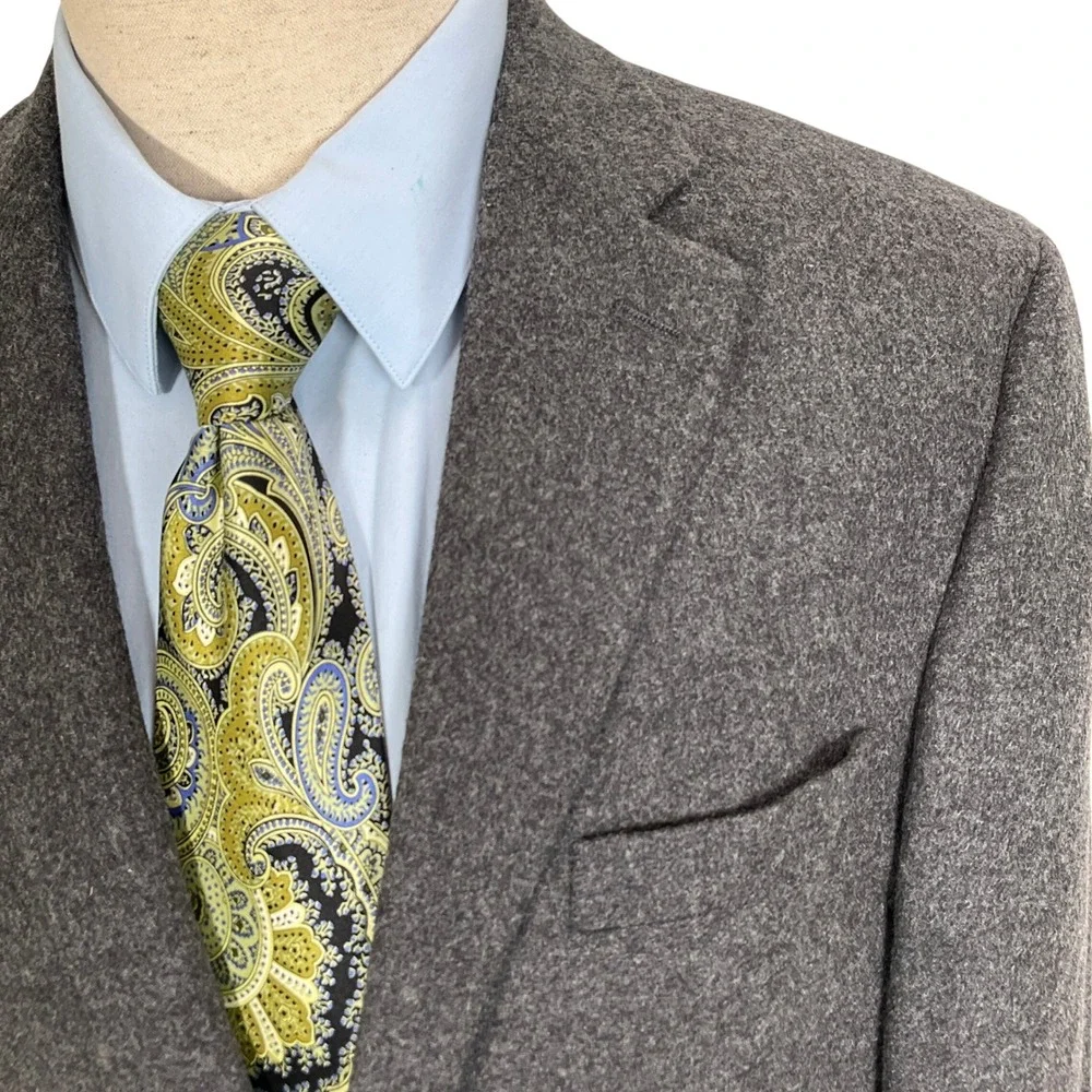 Lauren Ralph Lauren Blazer Mens 43R Charcoal Gray‎ Wool Silk Cashmere Jacket